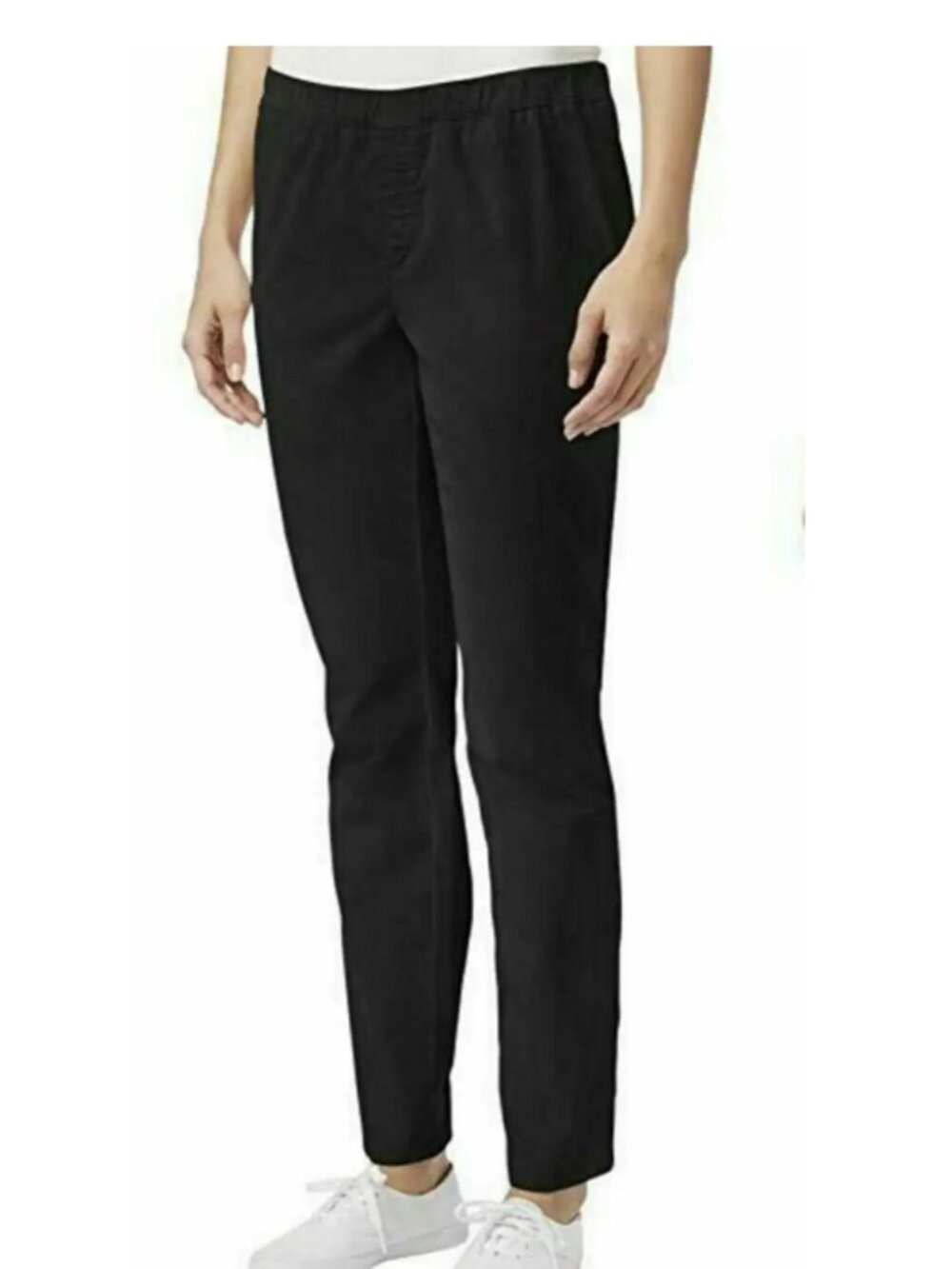 Karen Scott Women Petite Black Pull On Pants Pet-S/P Stretch